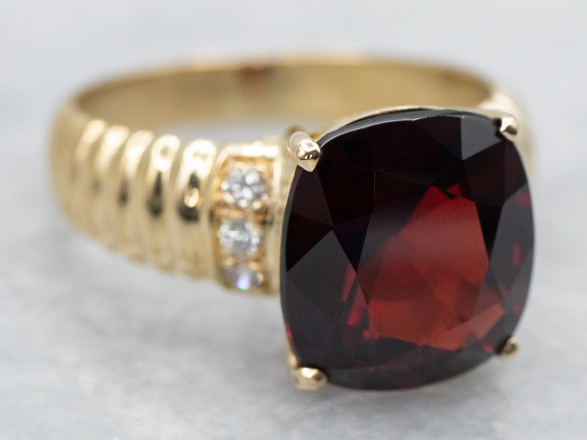 Garnet Ring and Diamond Ring