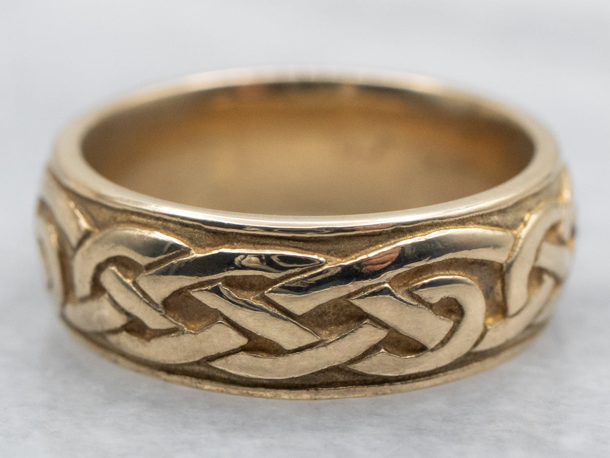 Gold Celtic Knot Wedding Band