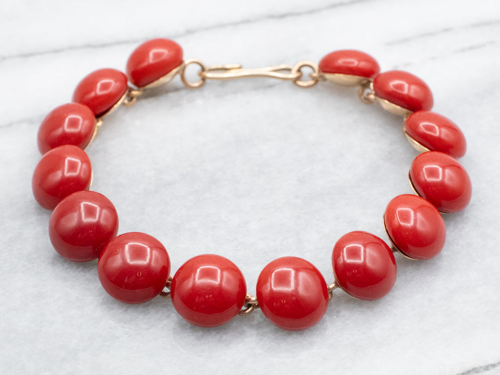 Coral Bracelet. 14k Gold Filled red coral bracelet for luxury women. Red on sale natural coral. Adjustable. Amulet red coral gold filled bracelet