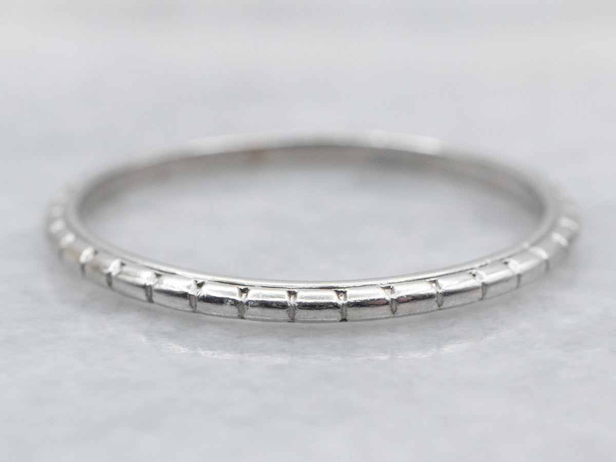 Platinum Grooved Wedding Band