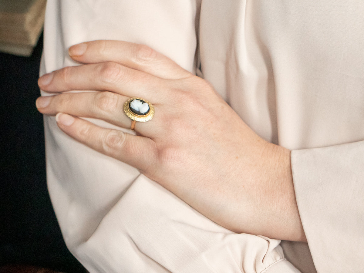 Antique sardonyx ring hot sale