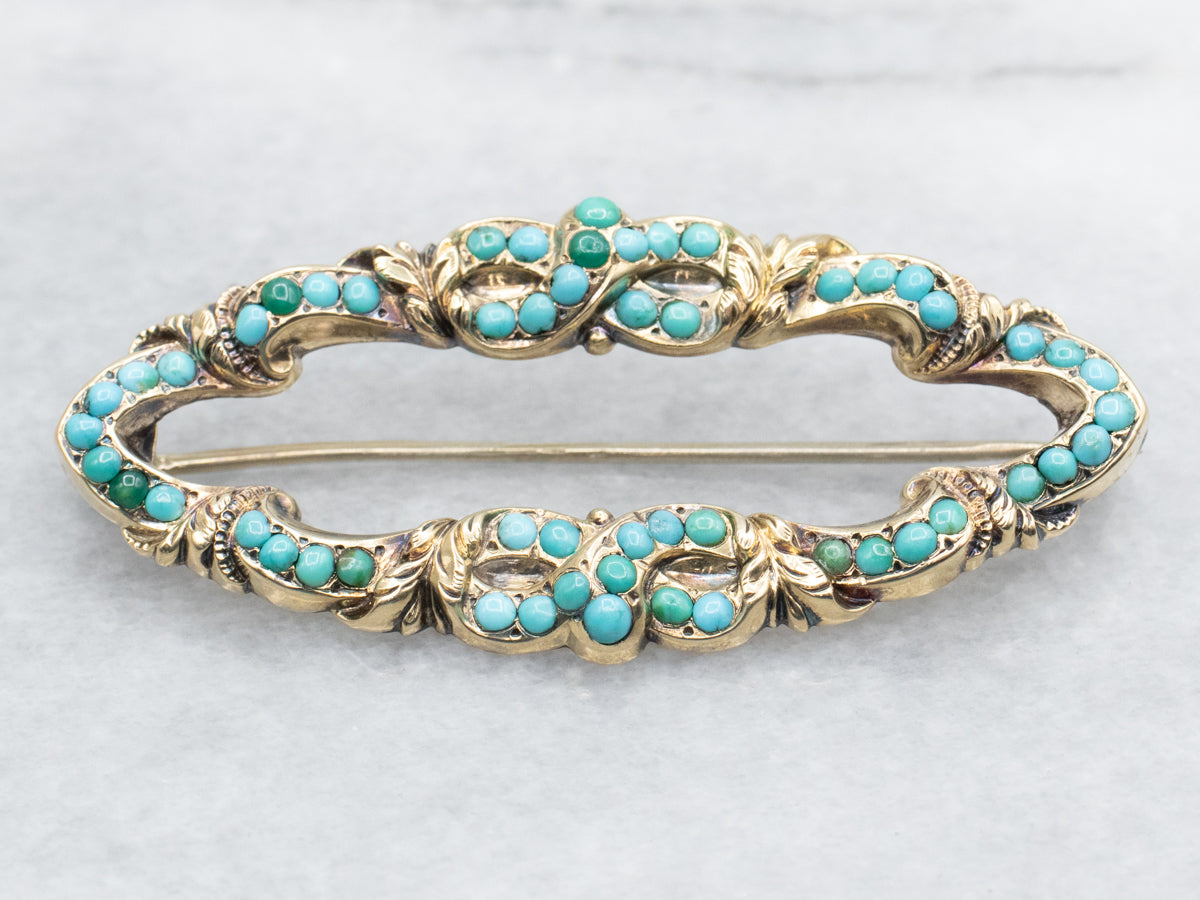 Lovely Victorian Turquoise Brooch