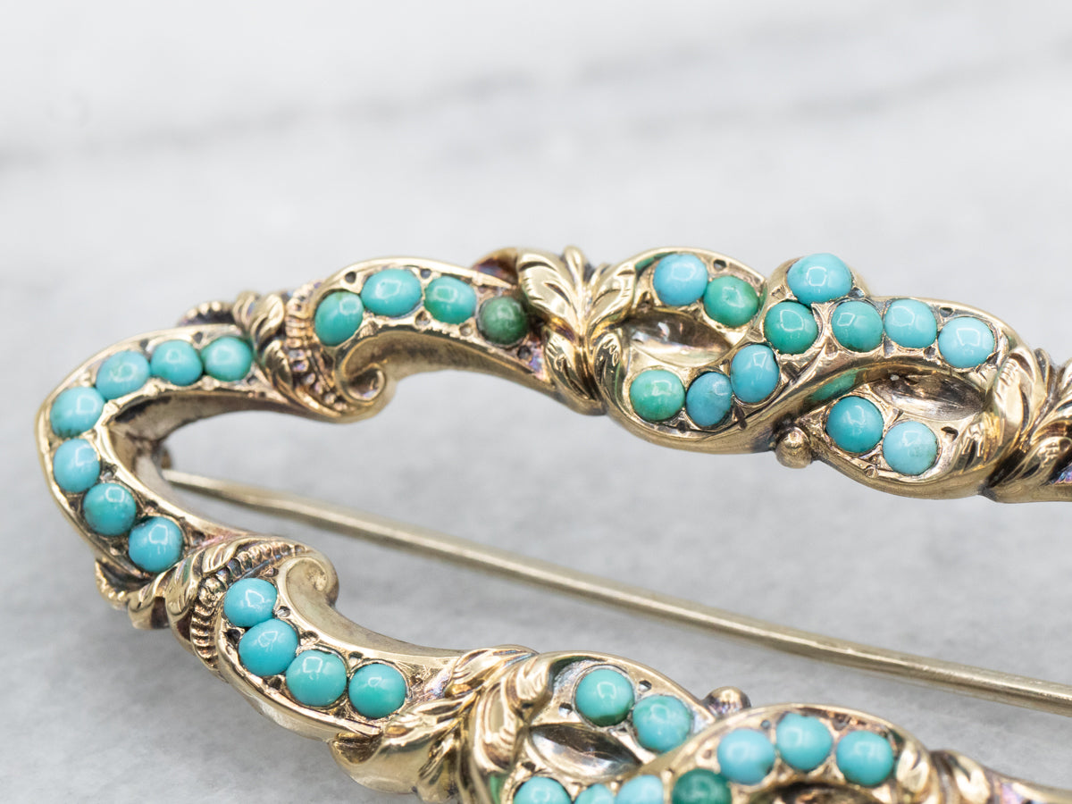 Lovely Victorian Turquoise Brooch