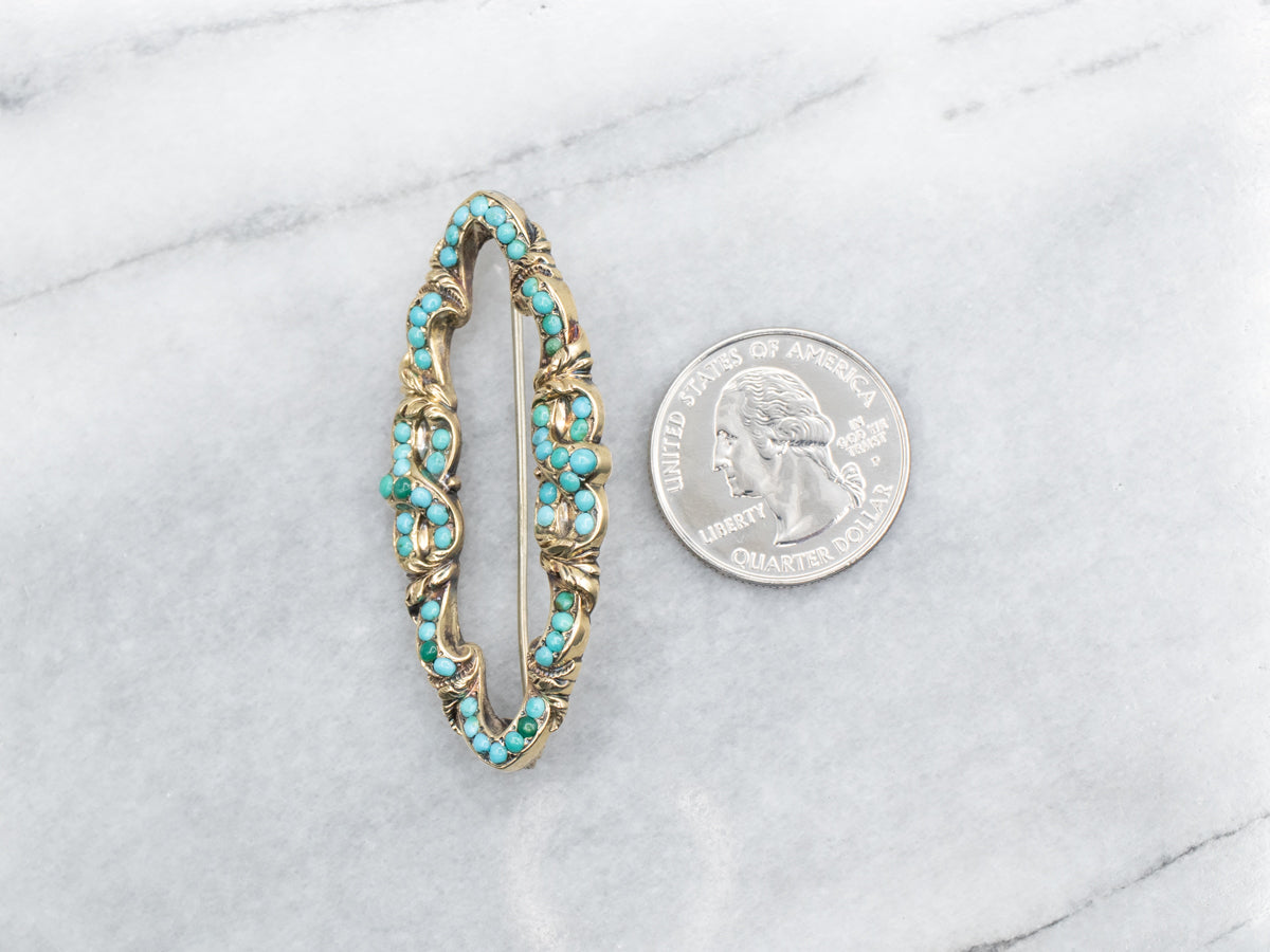 Lovely Victorian Turquoise Brooch