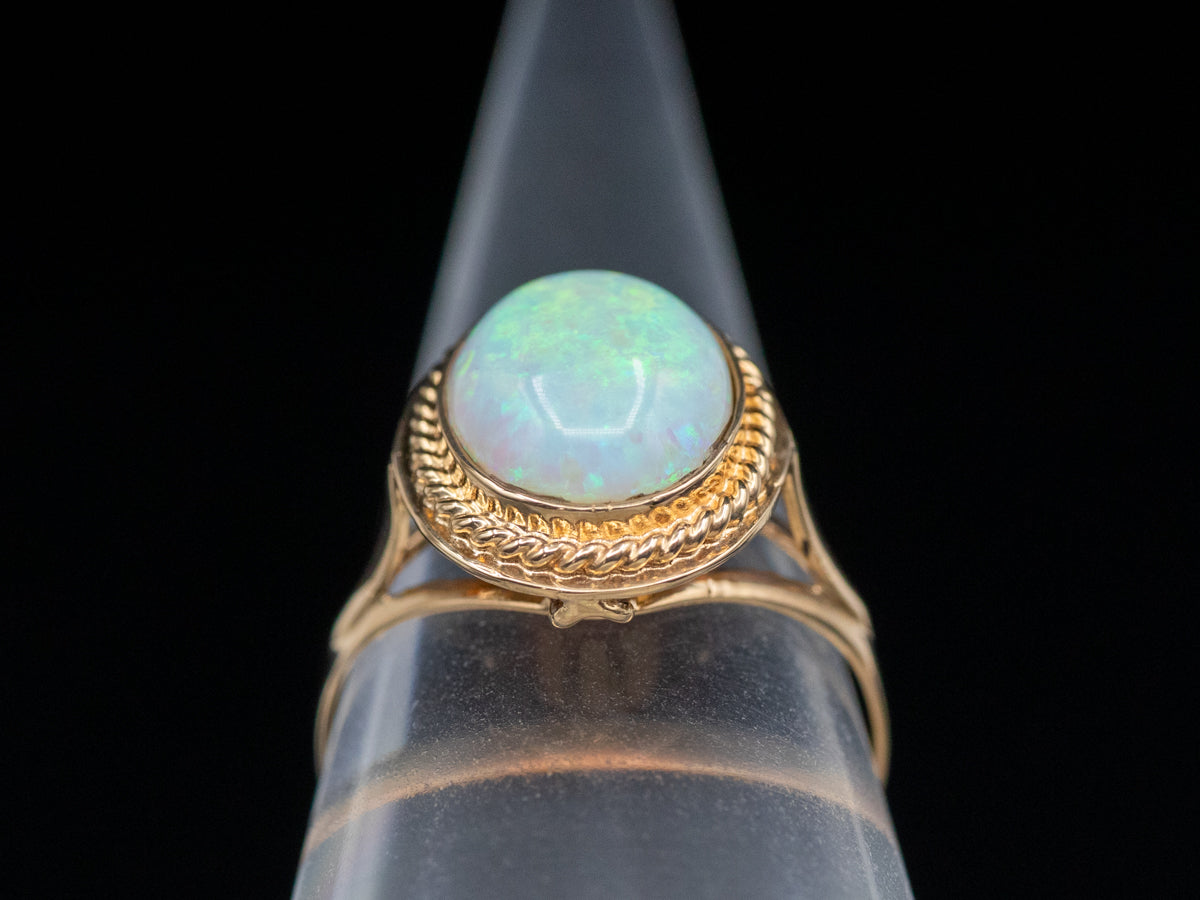 Vintage Gold Opal Solitaire Ring