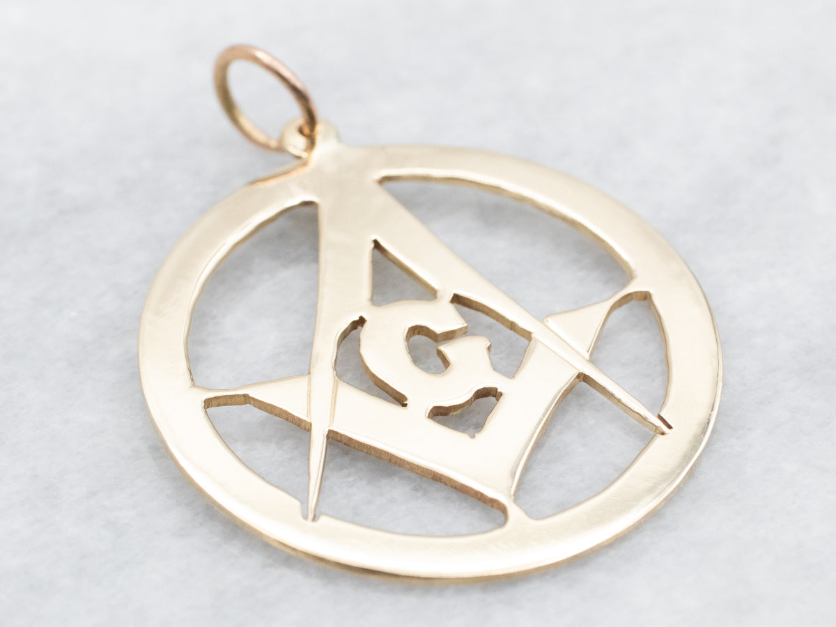 Gold Masonic Symbol Pendant