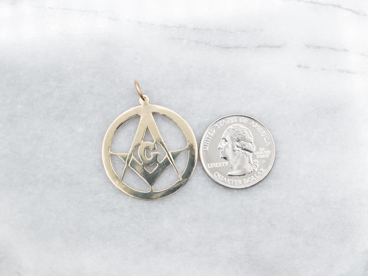 Gold Masonic Symbol Pendant