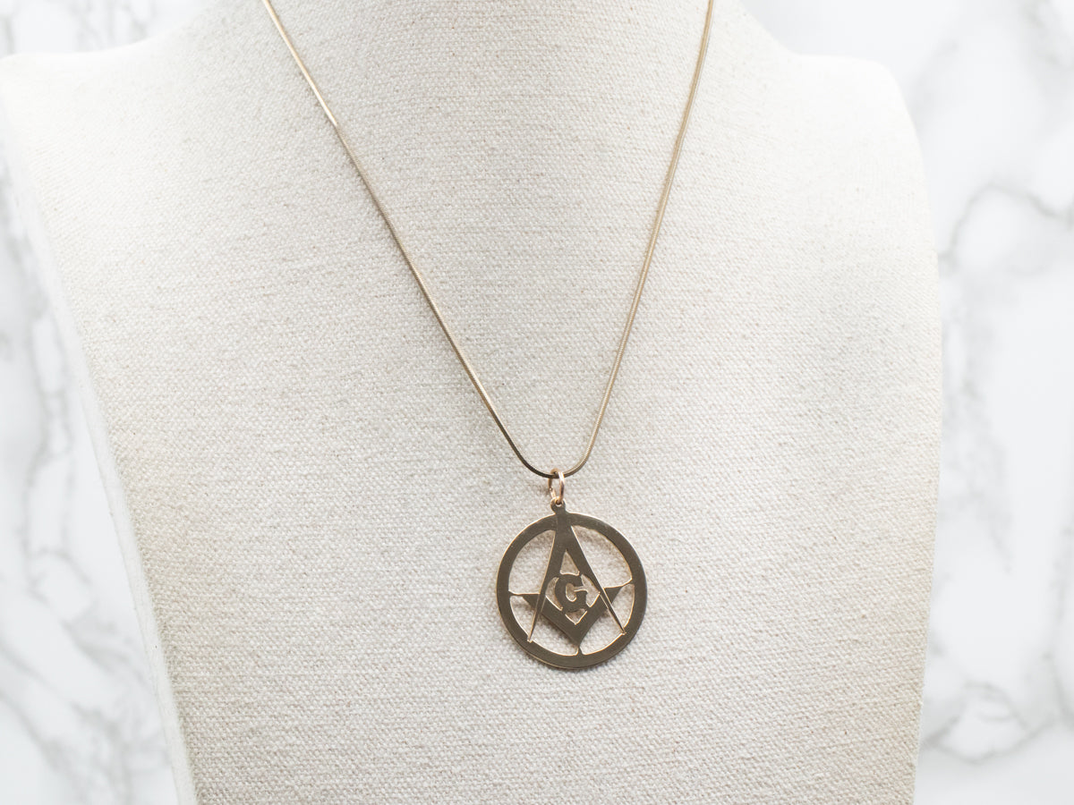 Gold Masonic Symbol Pendant