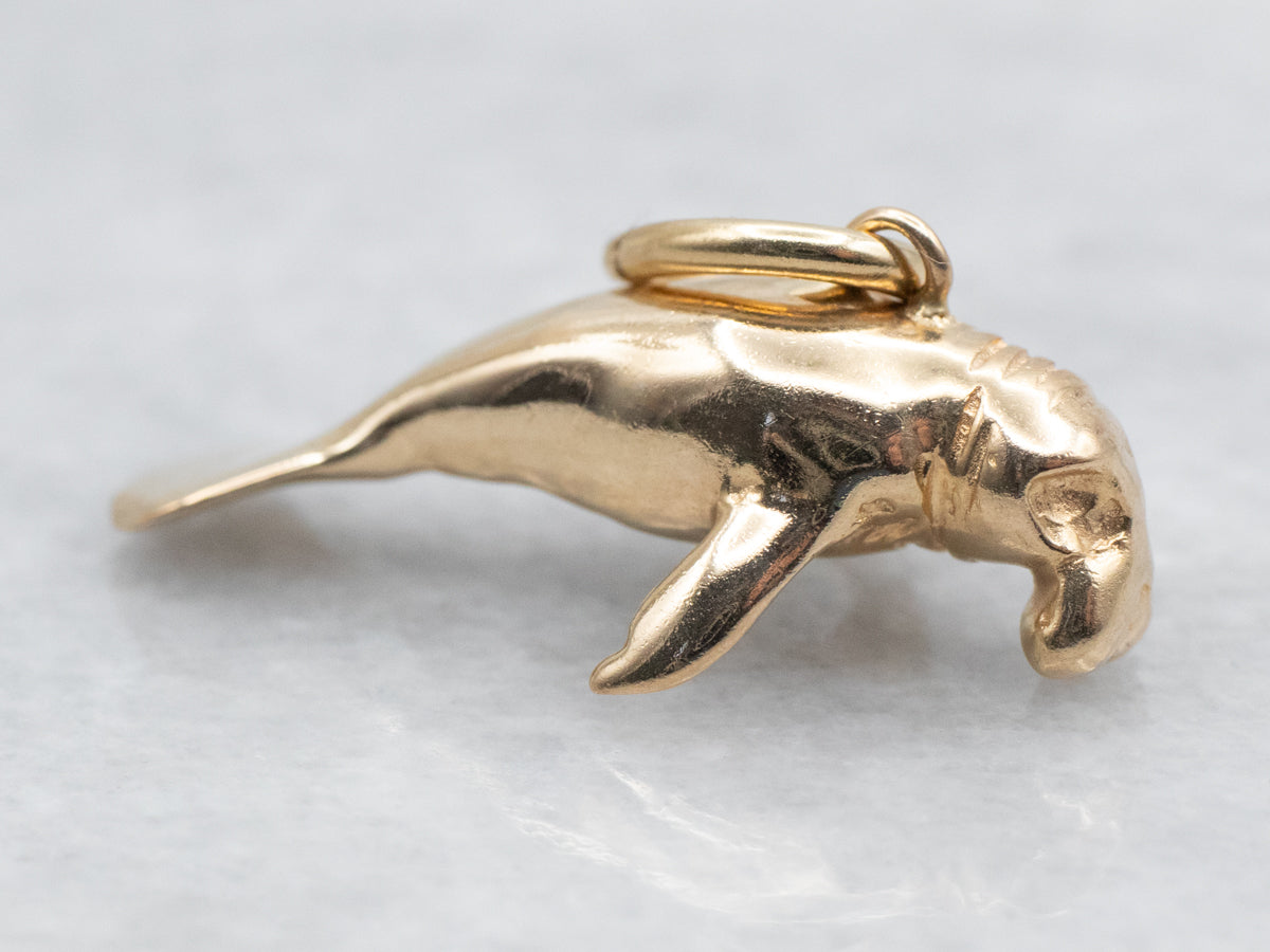 Gold Manatee Charm