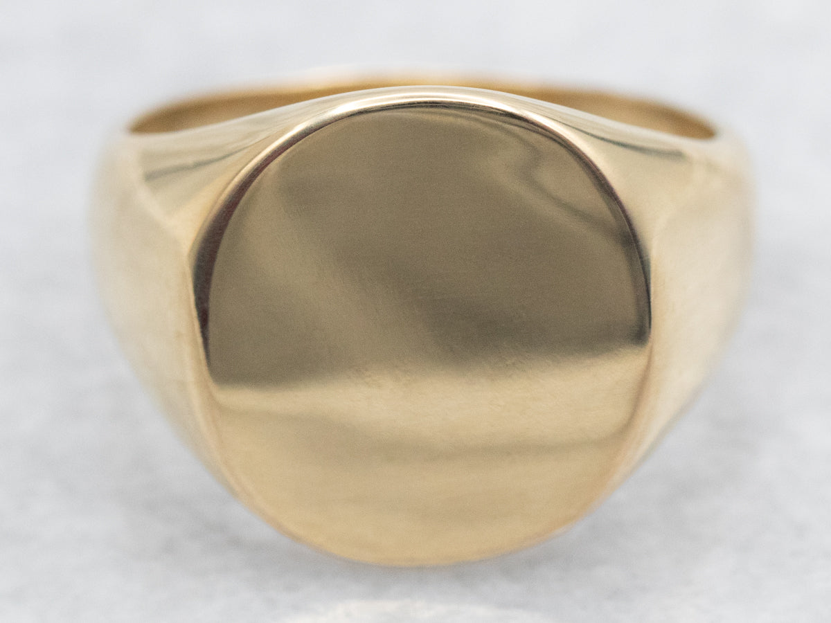 Unisex Plain Gold Signet Ring