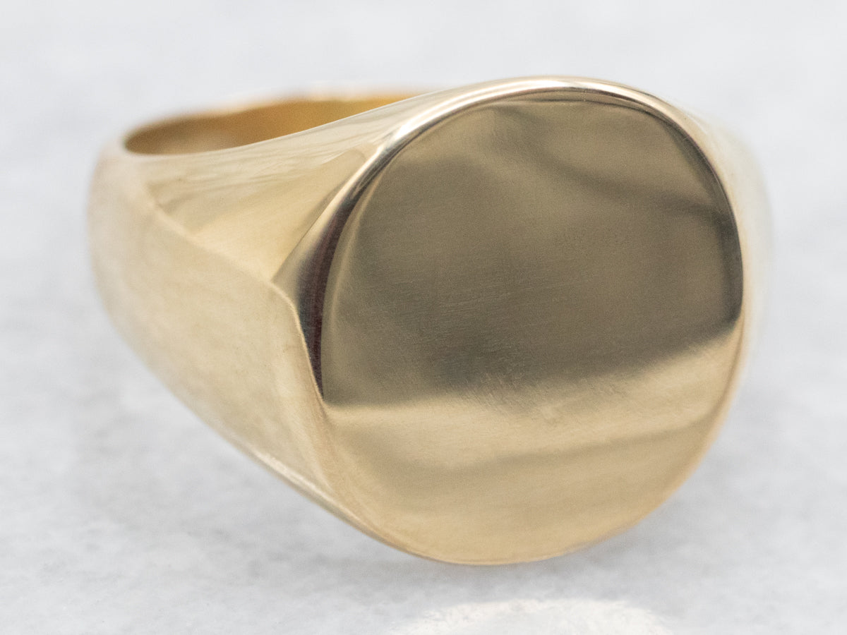 Unisex Plain Gold Signet Ring