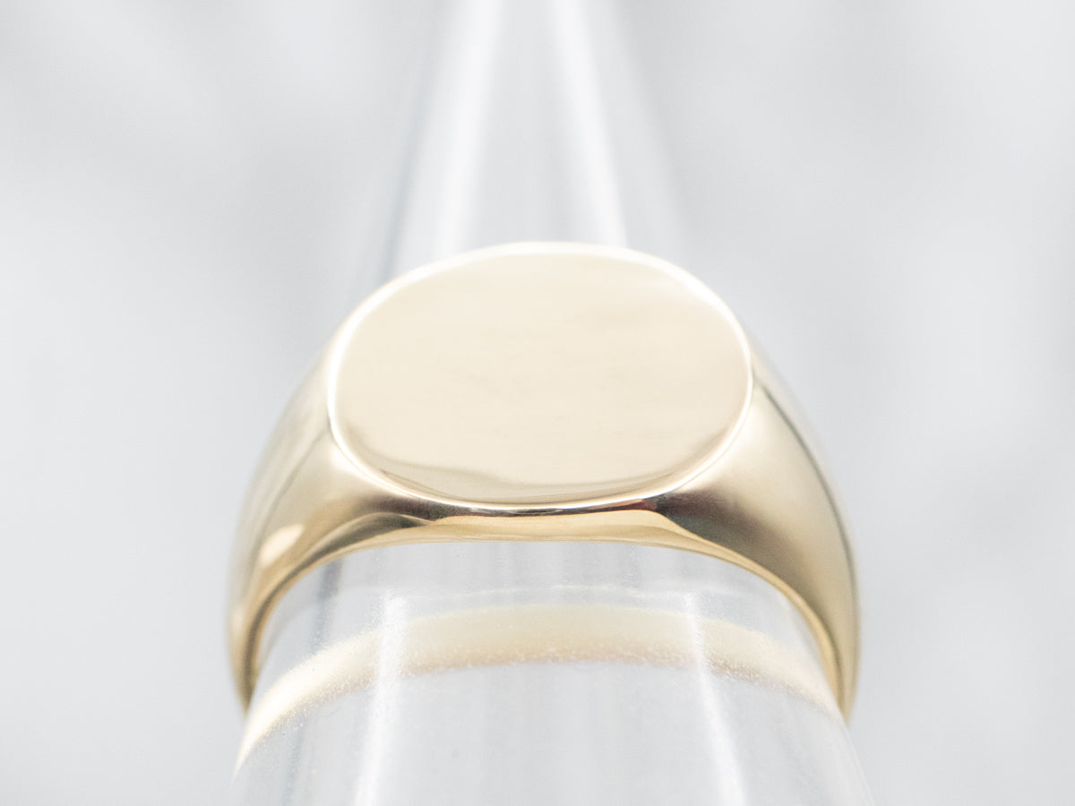 Unisex Plain Gold Signet Ring