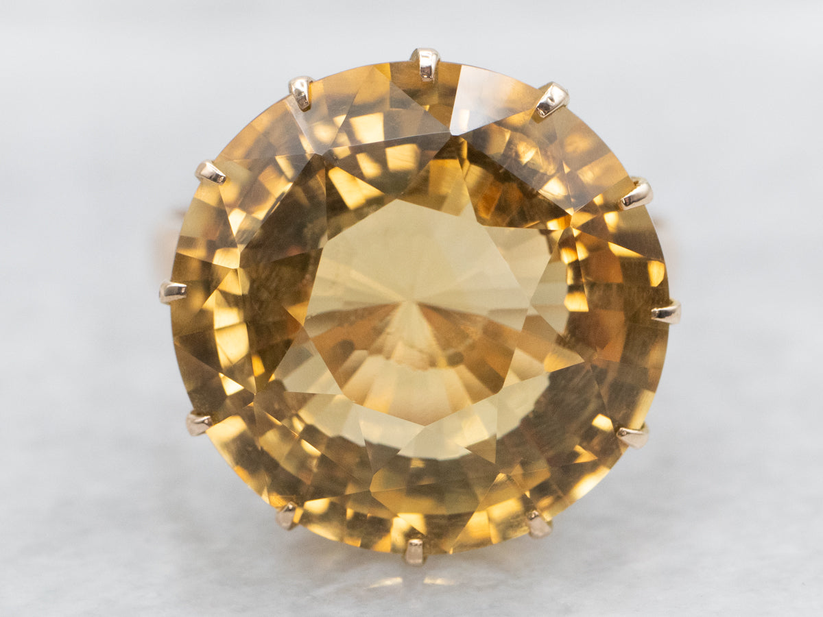 Sunshine Citrine Cocktail Ring