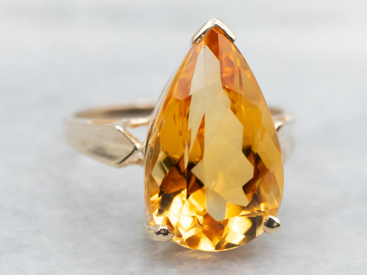 Citrine Solitaire Ring