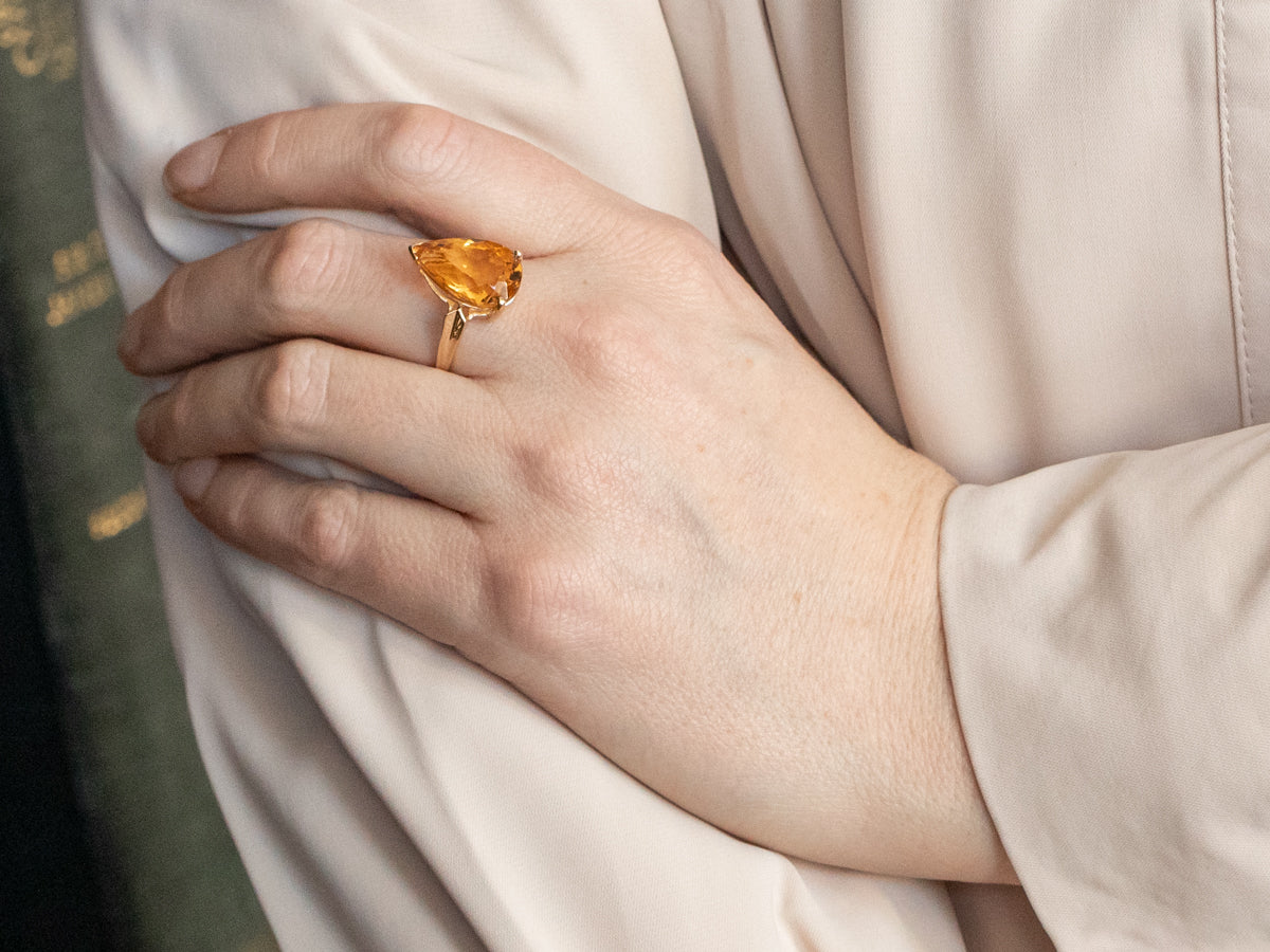 Citrine Solitaire Ring