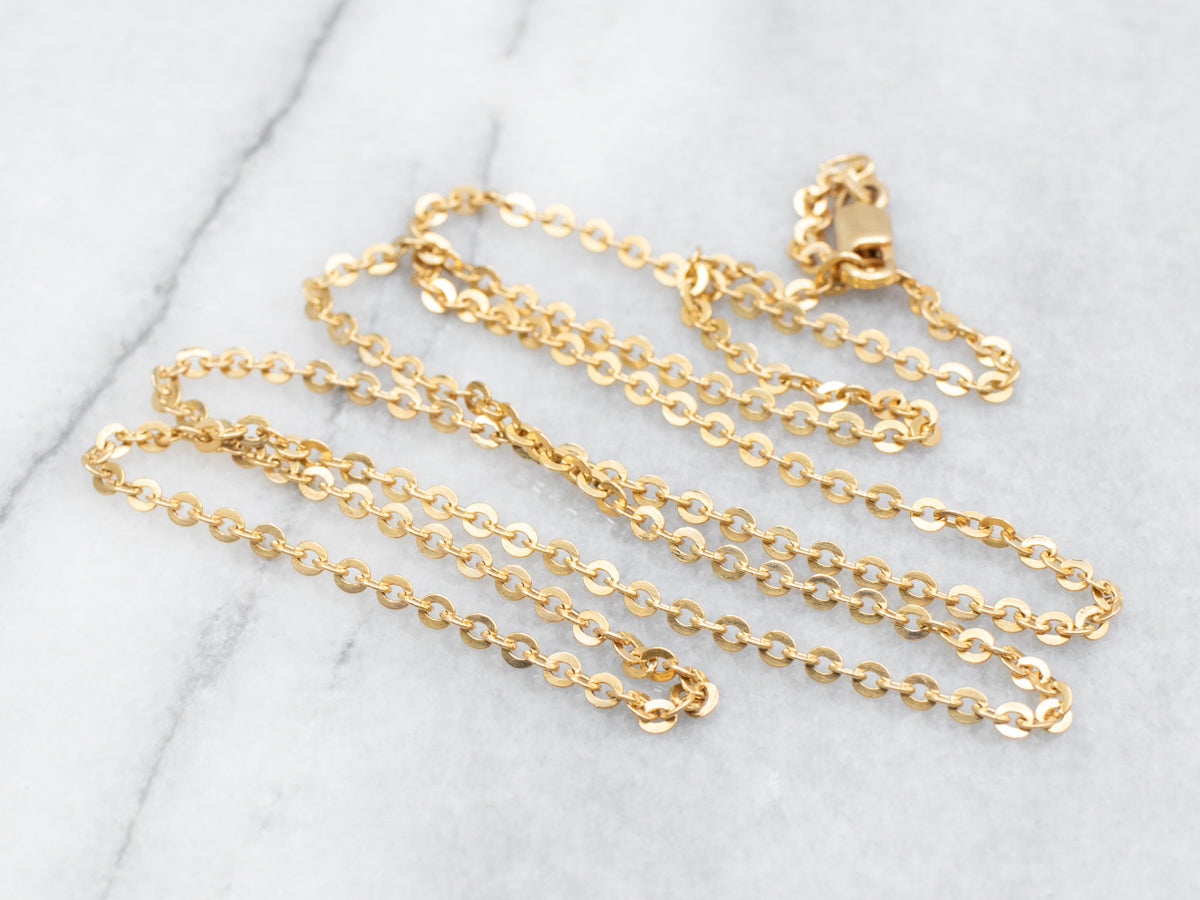 Long 18-Karat Gold Cable Chain