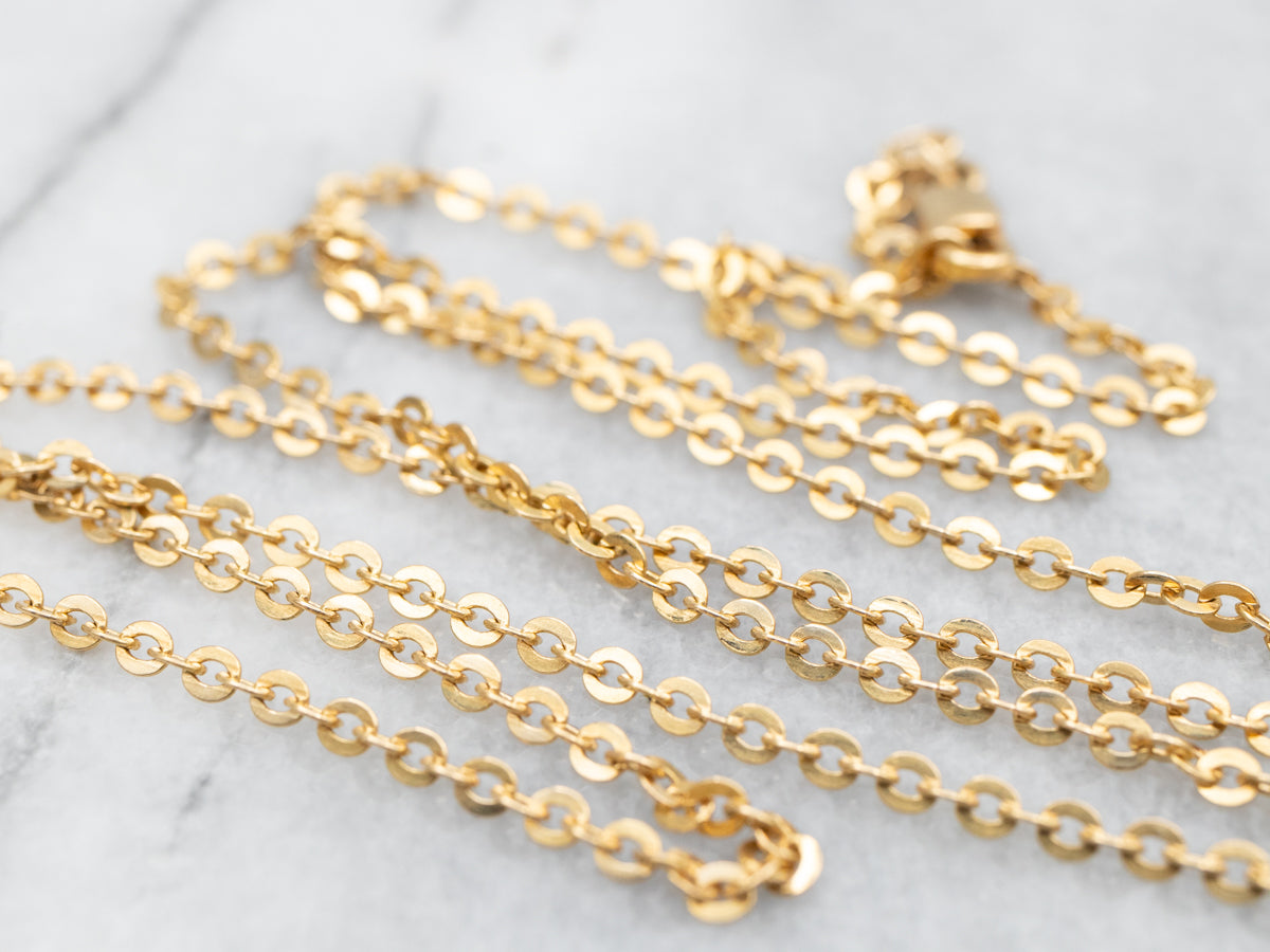 Long 18-Karat Gold Cable Chain