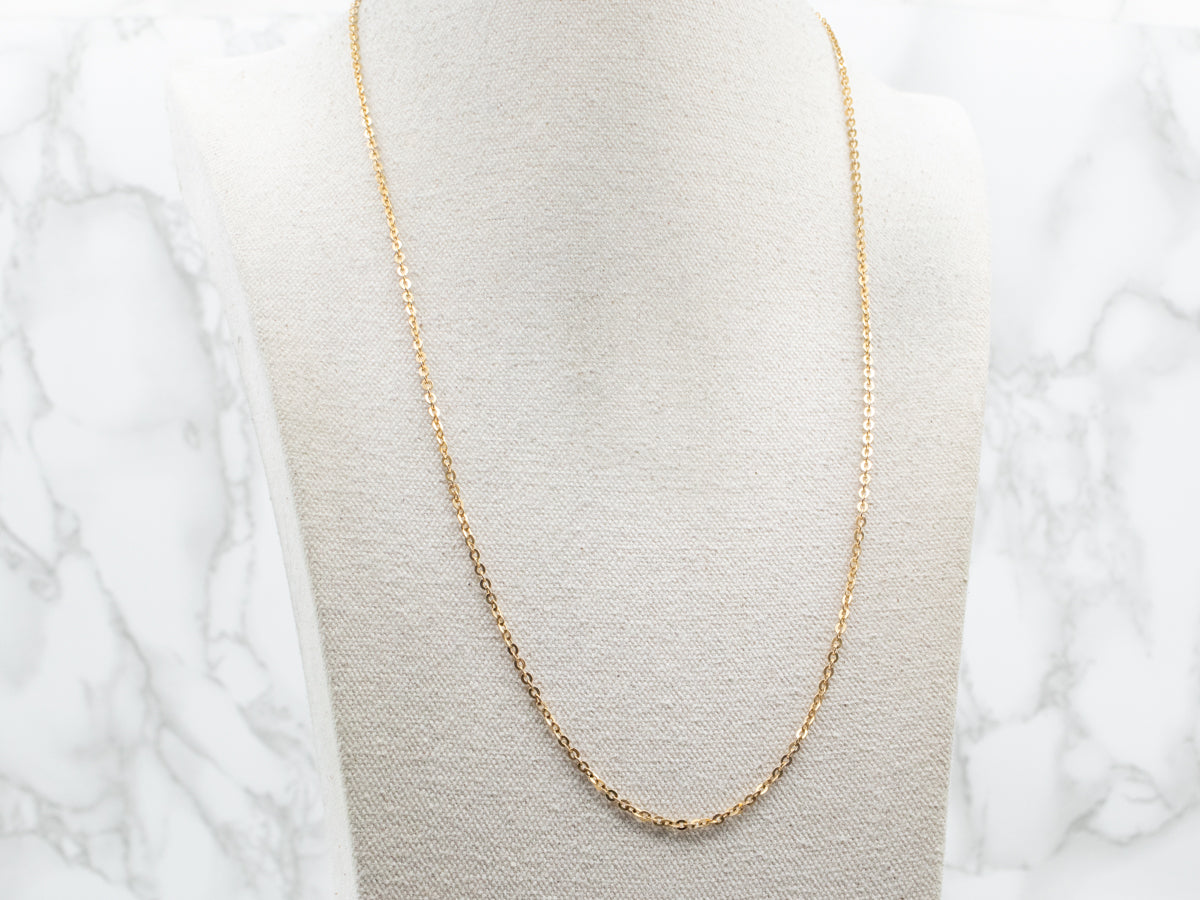 Long 18-Karat Gold Cable Chain