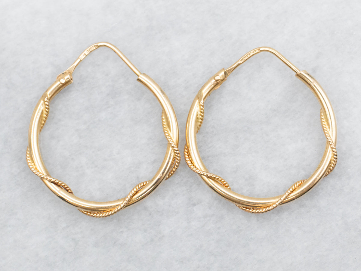 Twisted 18-Karat Gold Hoop Earrings