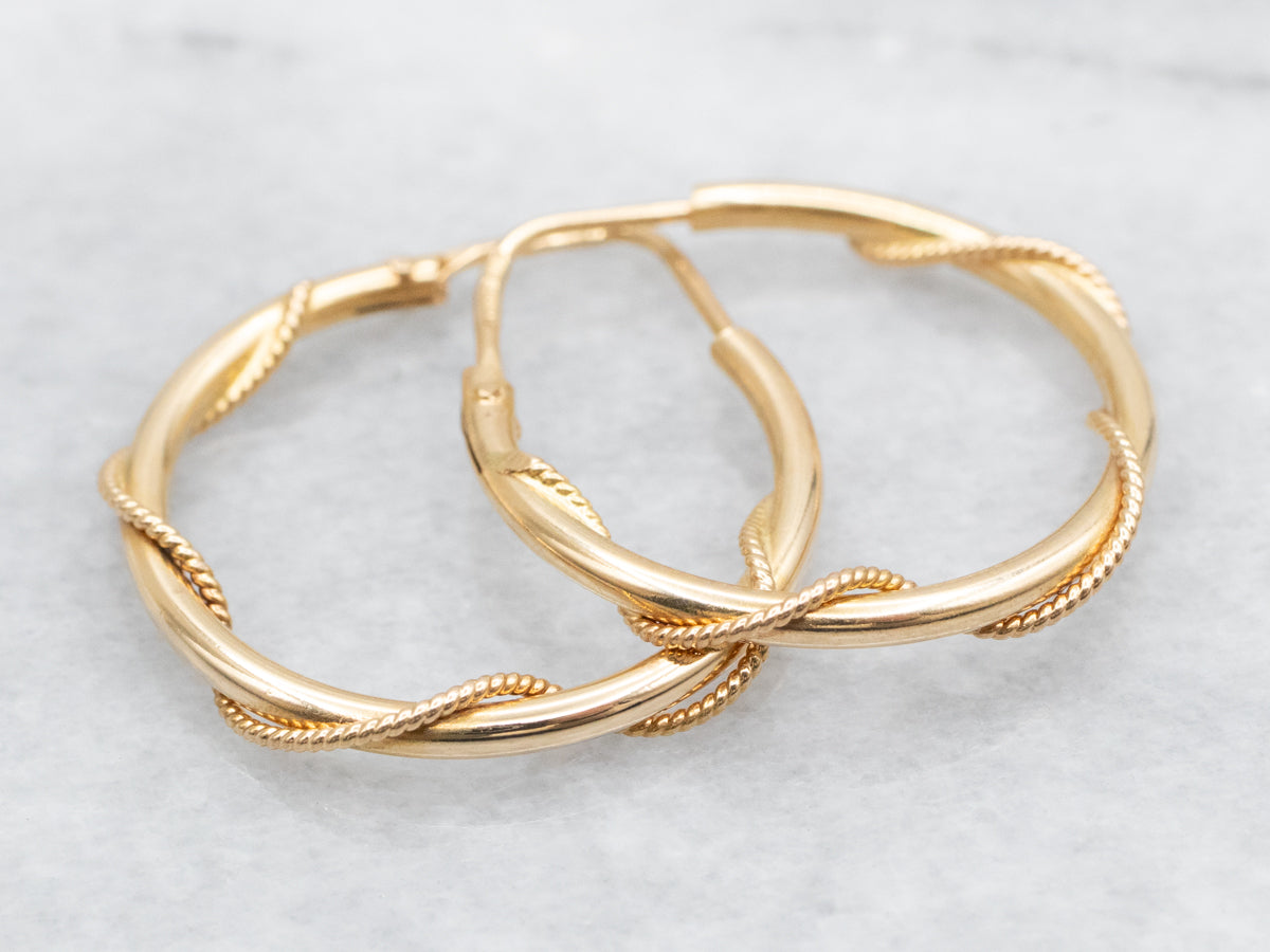 Twisted 18-Karat Gold Hoop Earrings