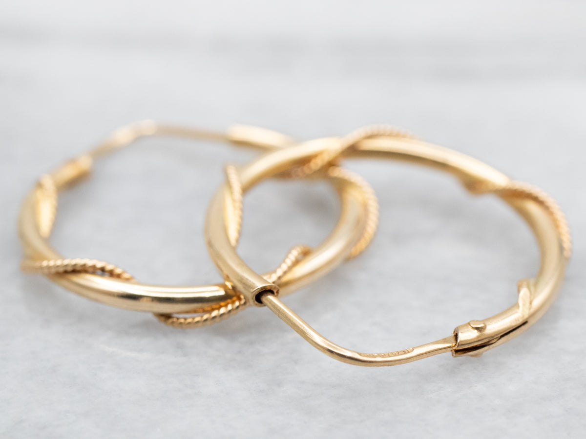 Twisted 18-Karat Gold Hoop Earrings