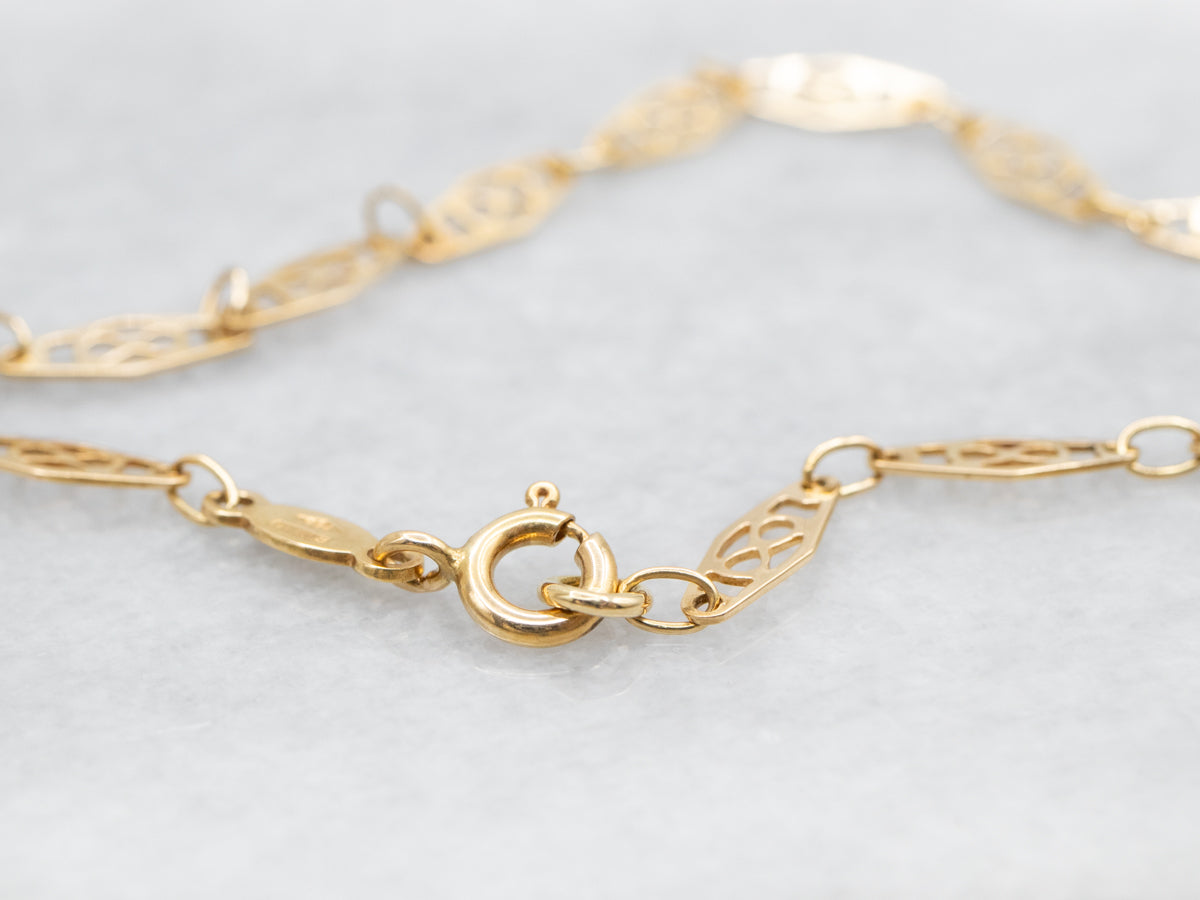 Lovely Filigree Link Bracelet