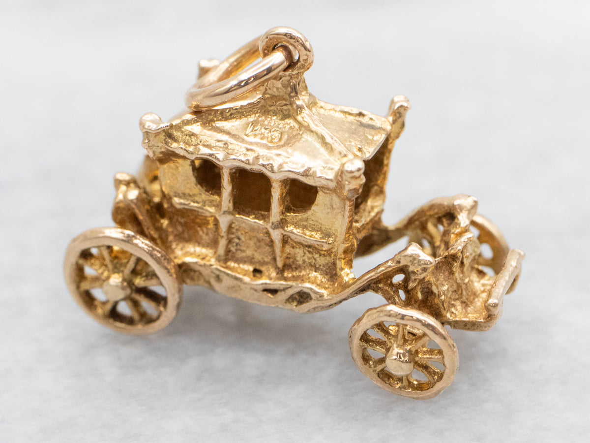 9K Gold Carriage Charm