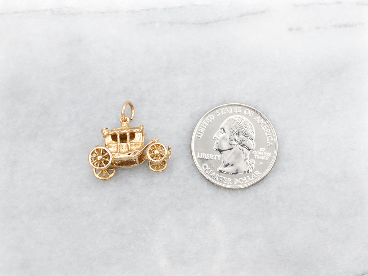 9K Gold Carriage Charm