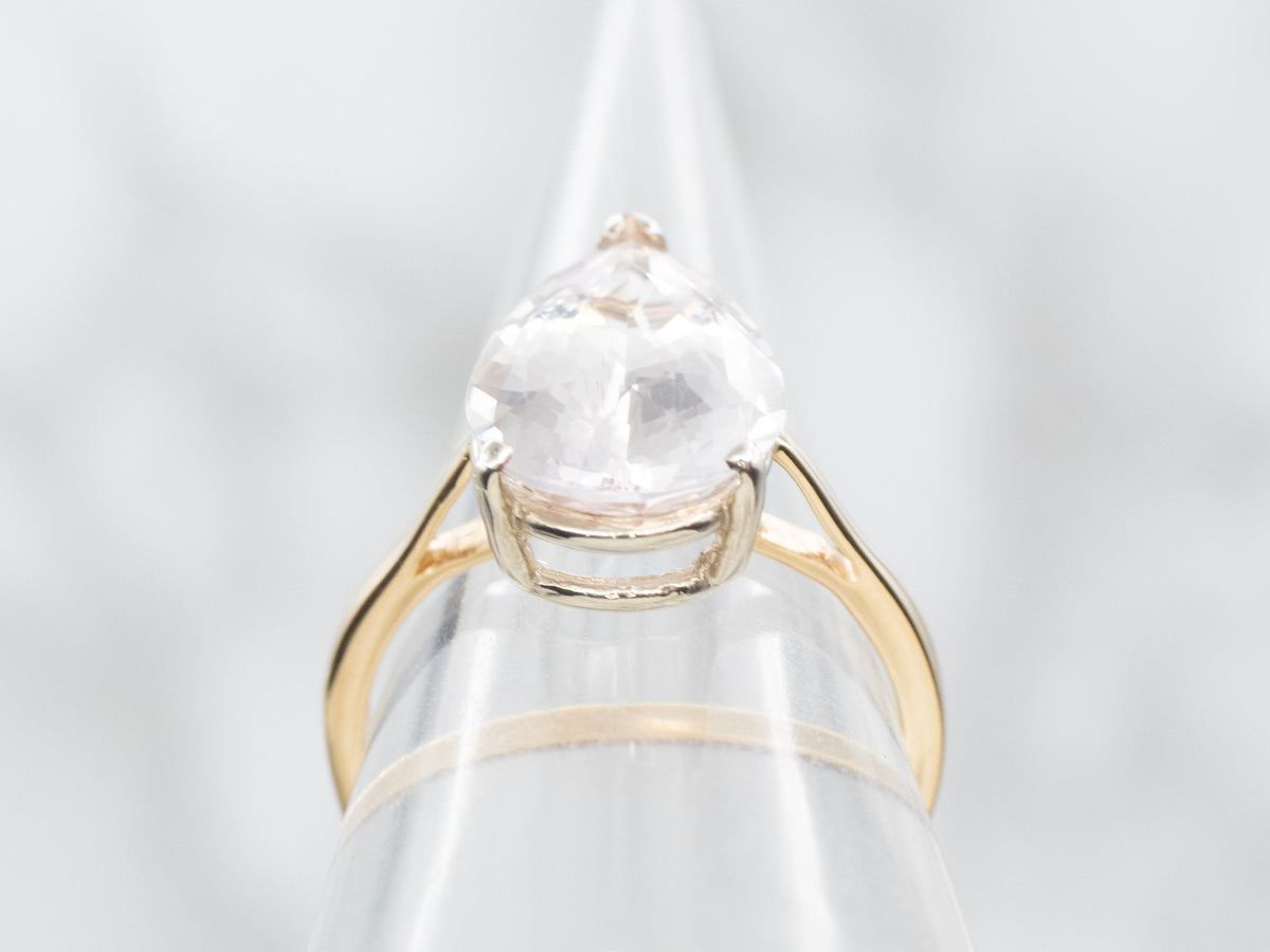 Two Tone Morganite Solitaire Ring