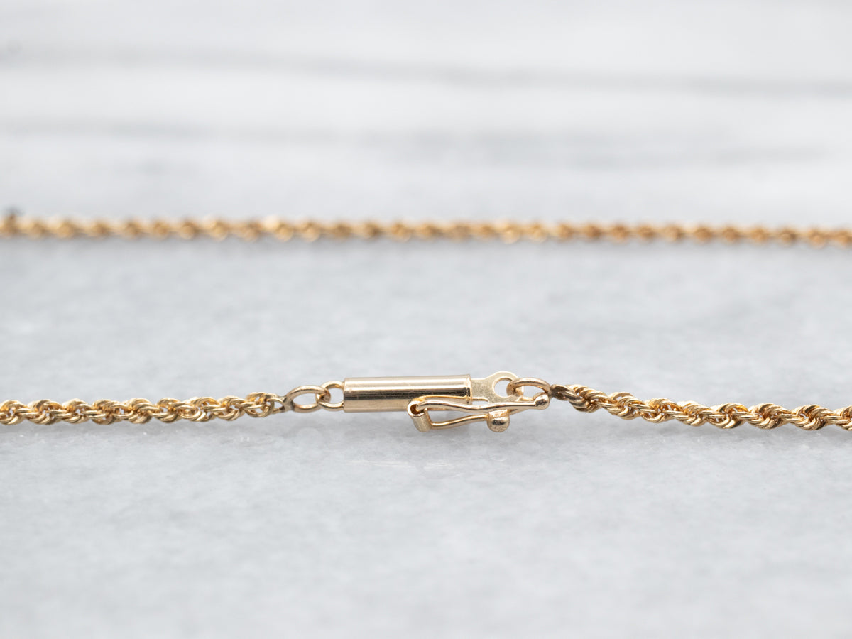 Long Gold Rope Twist Chain with Barrel Clasp