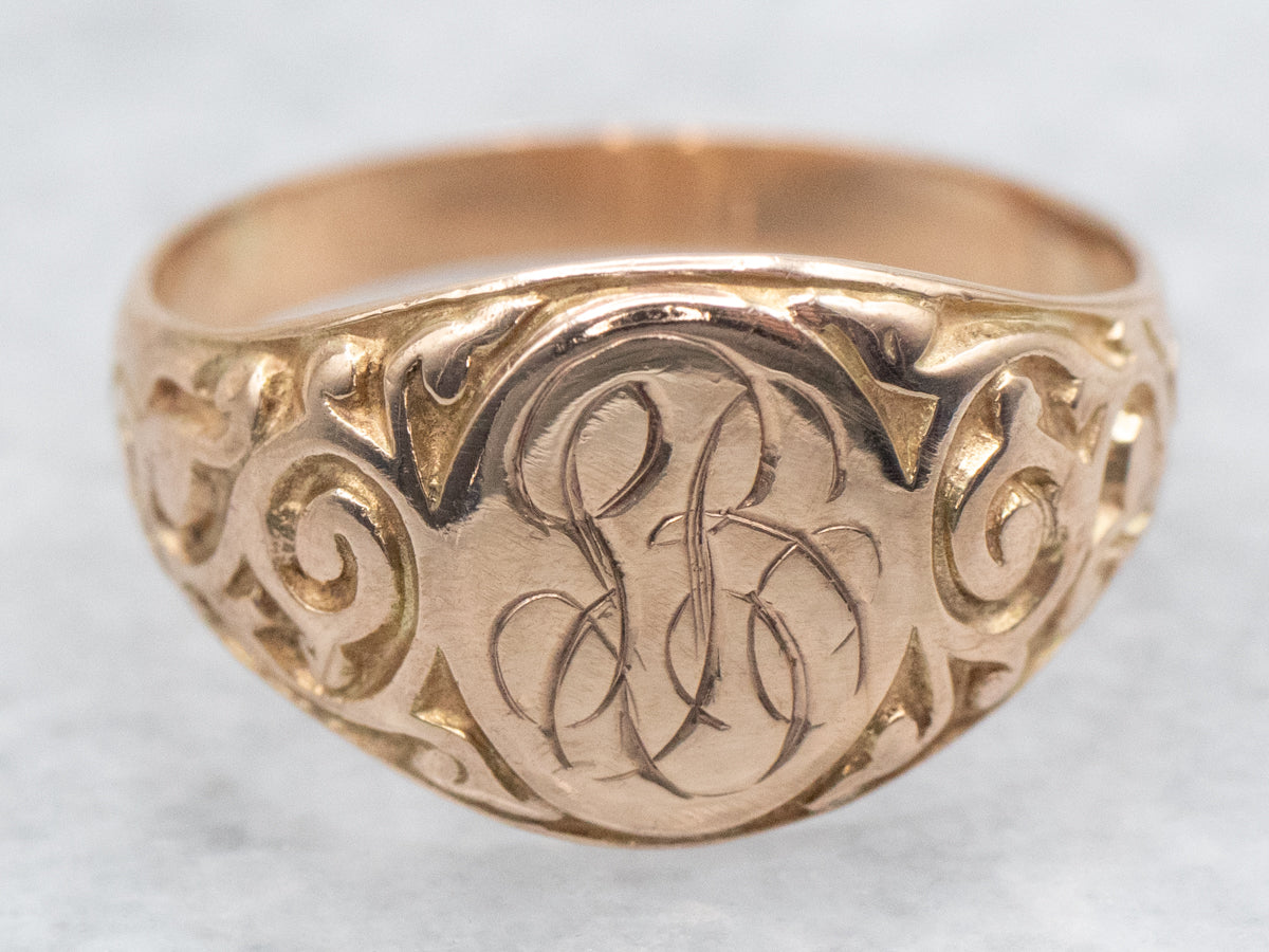 Antique Monogram "LB" Signet Ring