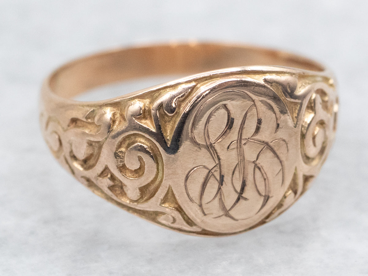 Antique Monogram "LB" Signet Ring