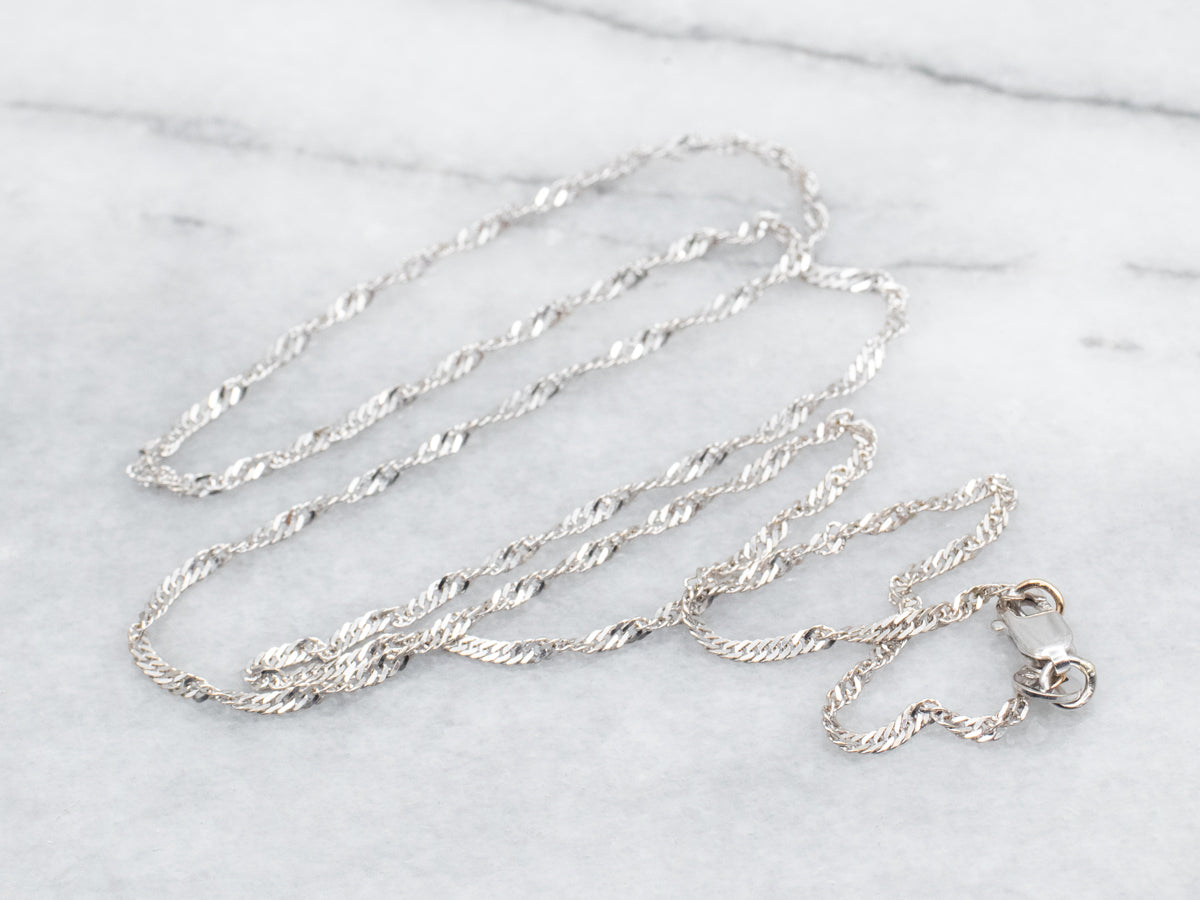 White Gold Singapore Chain with Lobster Clasp