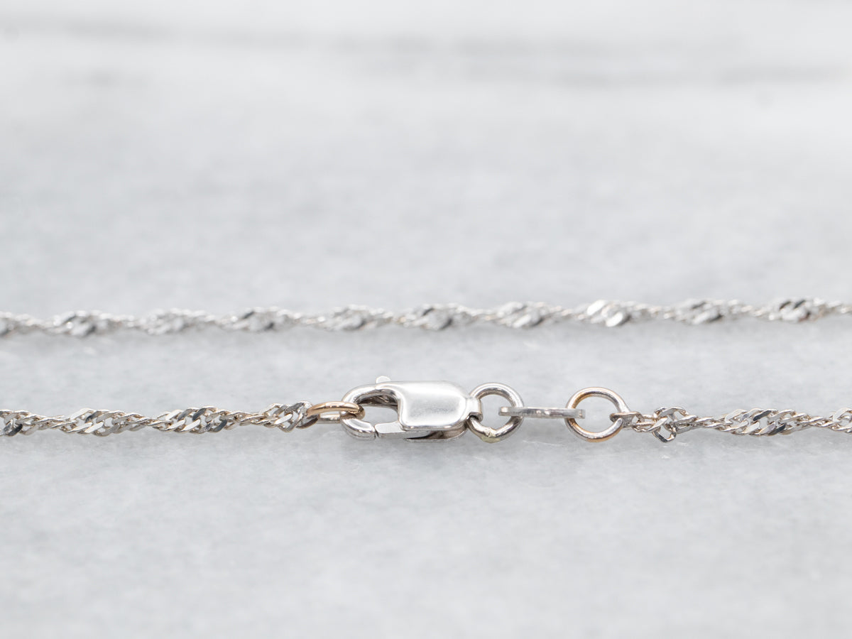 White Gold Singapore Chain with Lobster Clasp