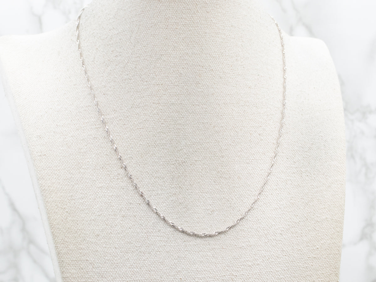 White Gold Singapore Chain with Lobster Clasp