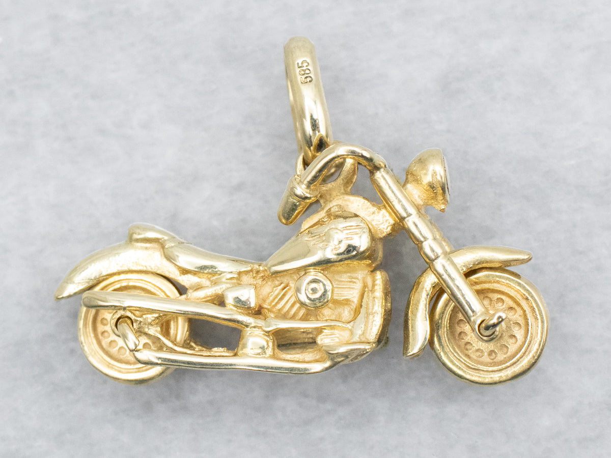 Vintage Gold Motorcycle Charm