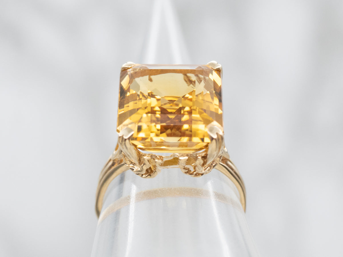 Citrine Solitaire Cocktail Ring