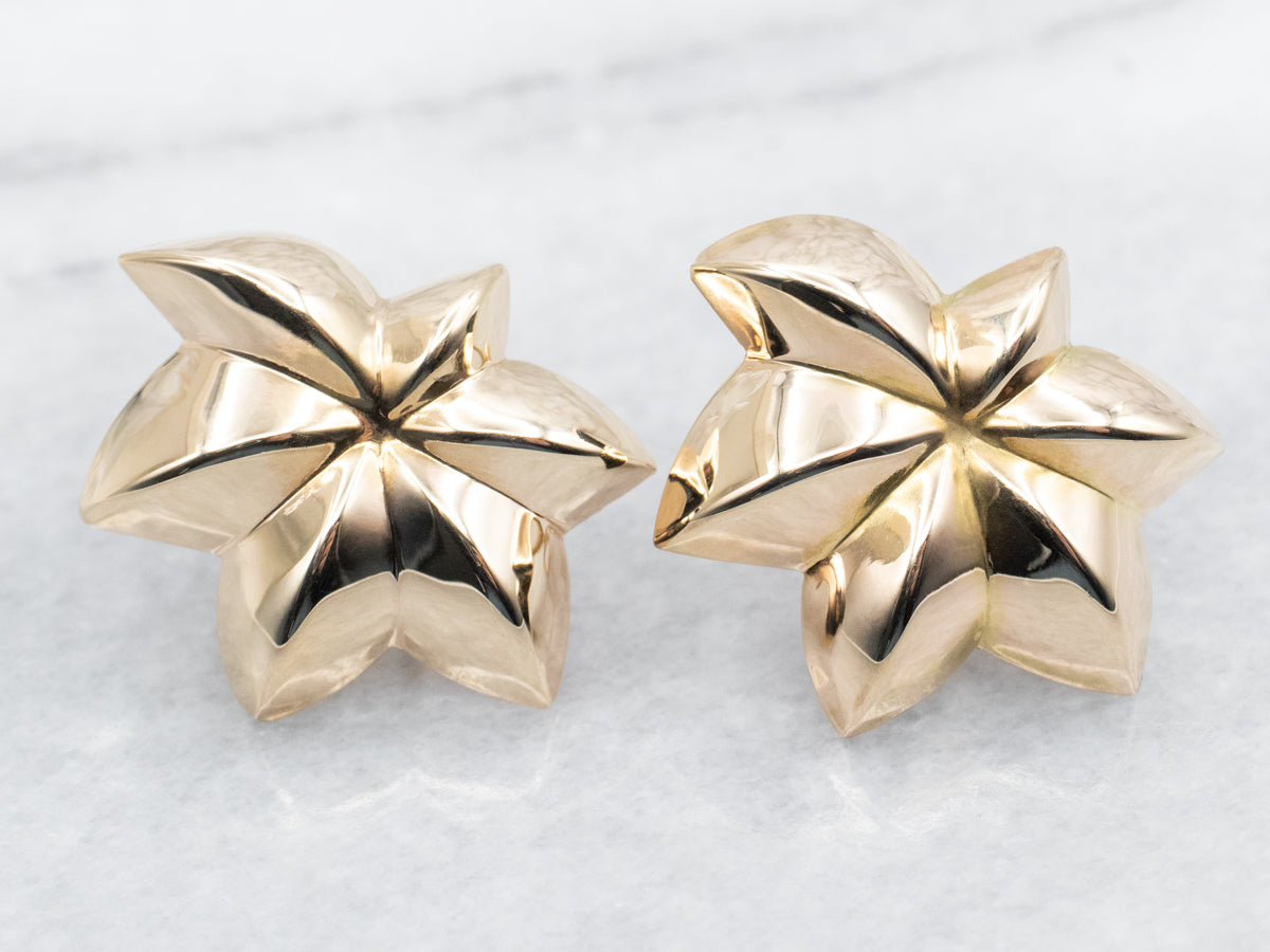 Puffy Leaf Stud Earrings