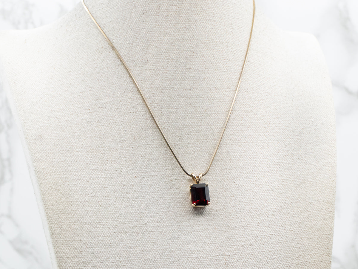 Garnet Solitaire Pendant