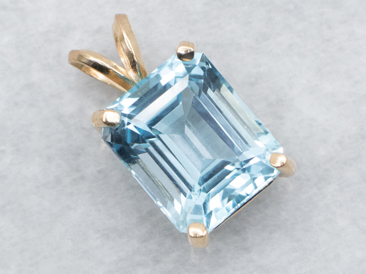 Blue Topaz Solitaire Pendant