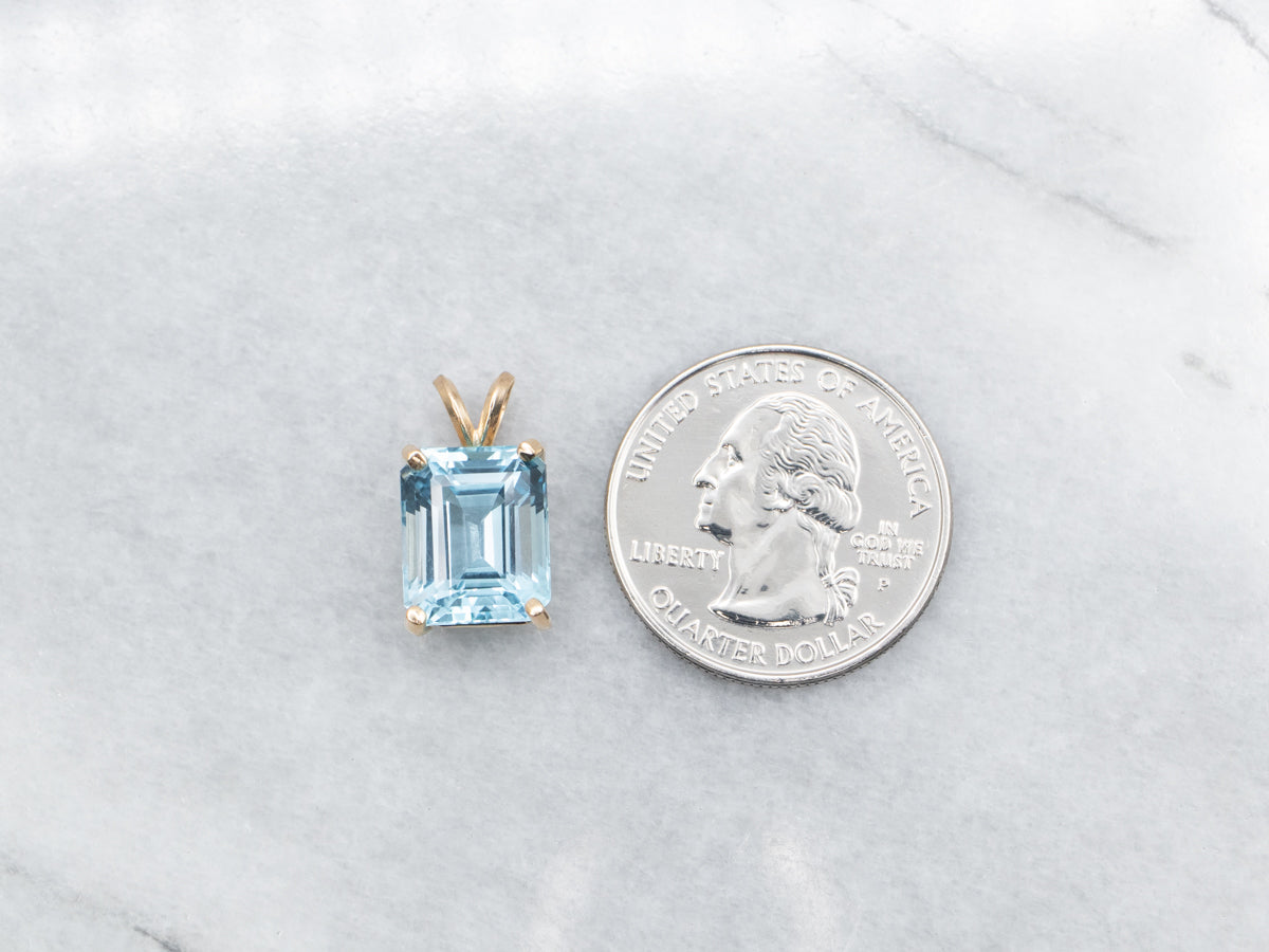 Blue Topaz Solitaire Pendant