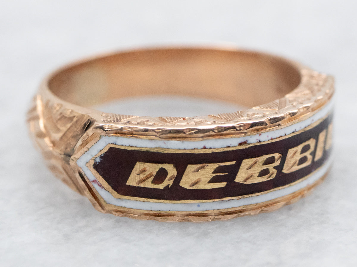 Rose Gold Enamel "DEBBIE" Ring