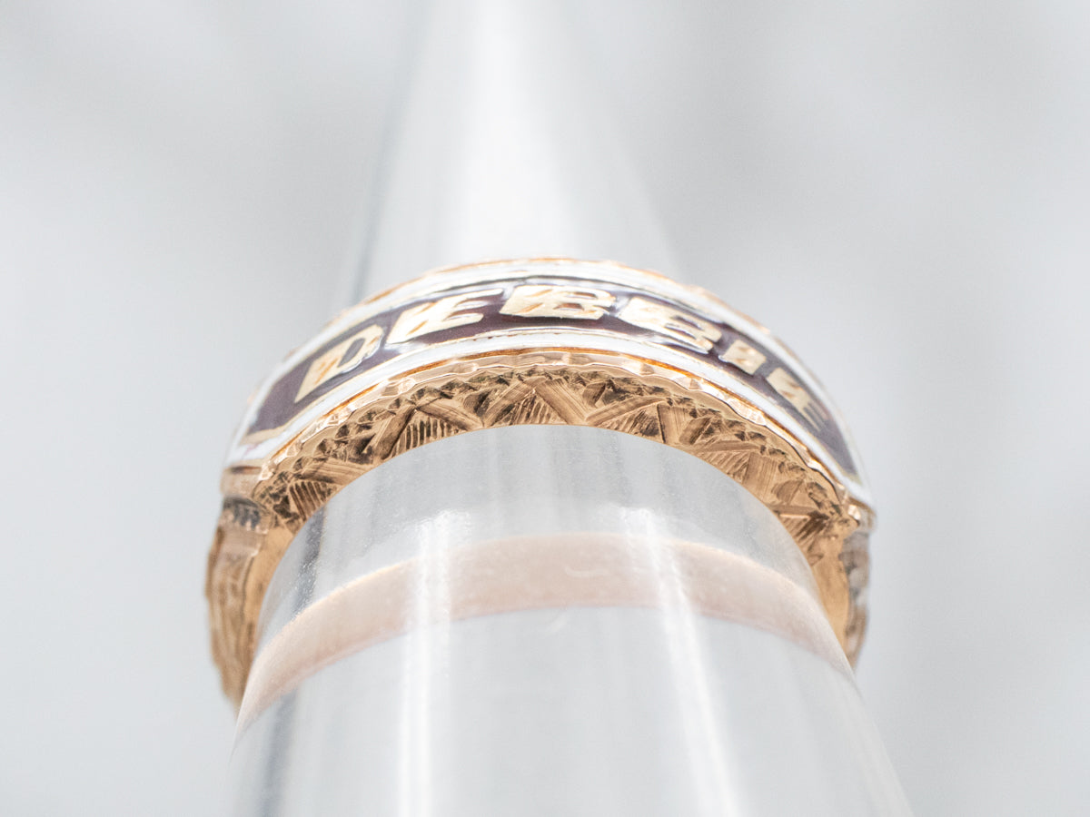 Rose Gold Enamel "DEBBIE" Ring