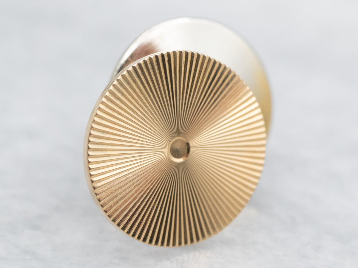 Vintage Radiating Gold Disc Tie Tack