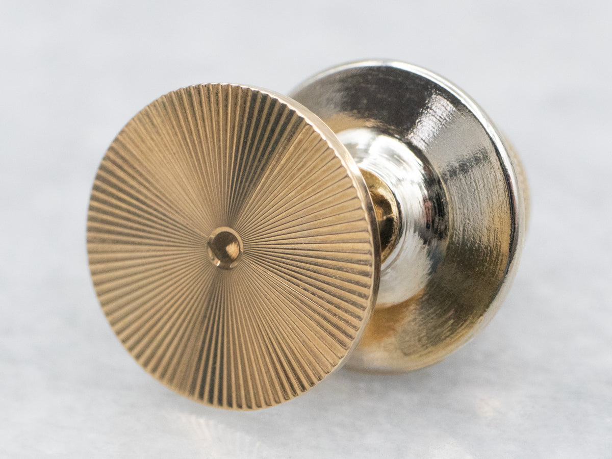 Vintage Radiating Gold Disc Tie Tack