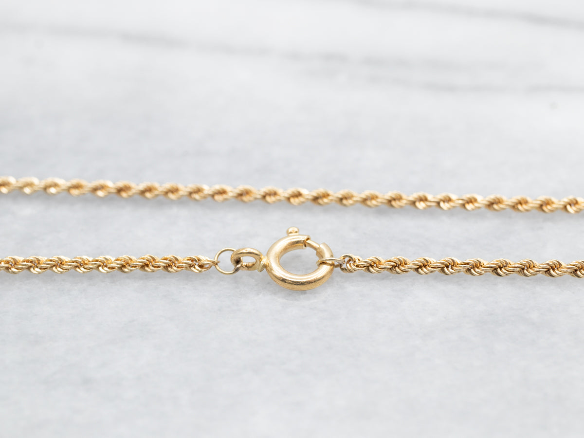 18-Karat Yellow Gold Rope Twist Chain with Spring Ring Clasp