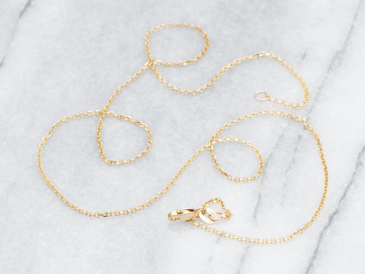 Yellow Gold Cable Chain with Lobster Clasp