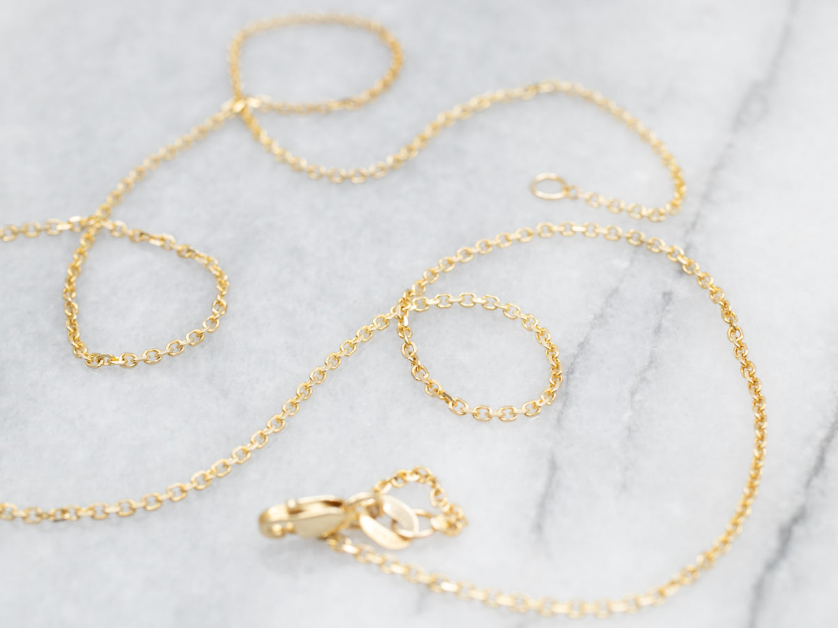 Yellow Gold Cable Chain with Lobster Clasp