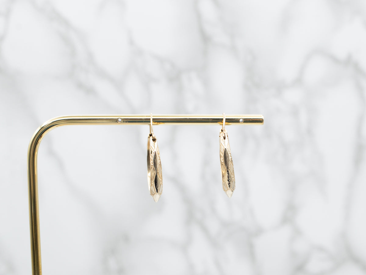 Etched Gold Hoop Earrings