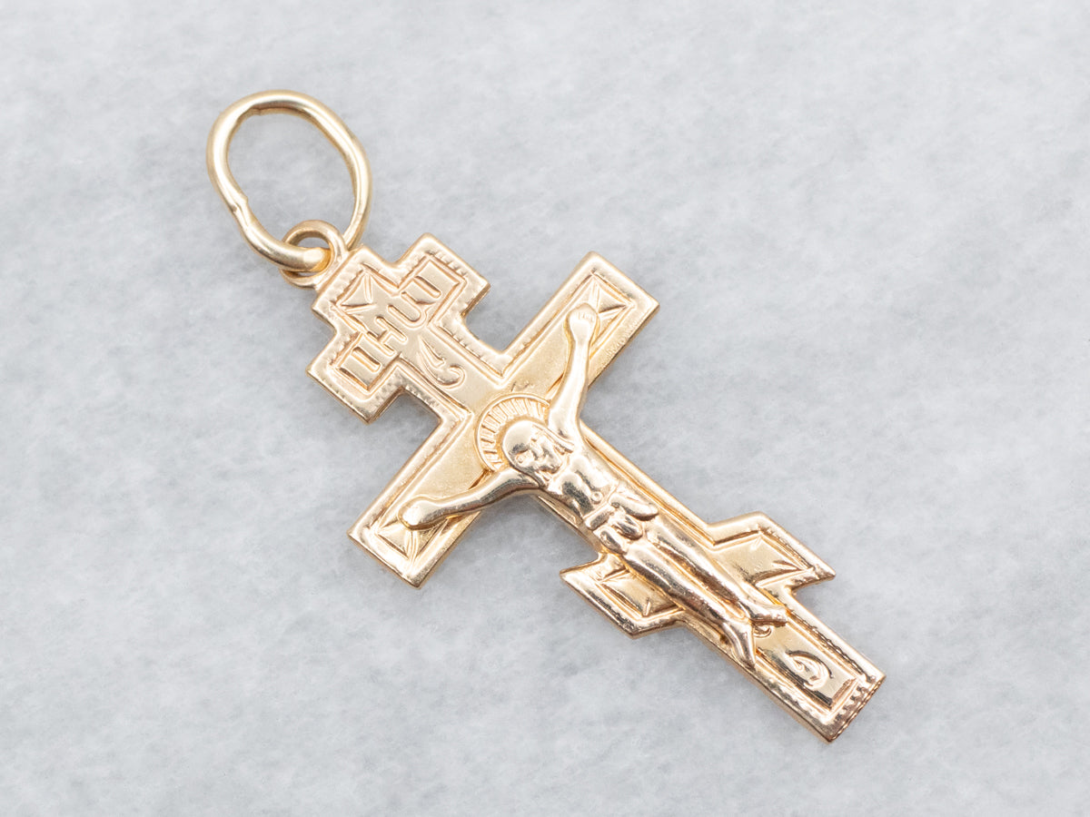 Yellow Gold Crucifix Pendant